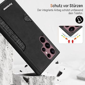 Handyhülle für Samsung Galaxy S26 Ultra Hülle Mit Kartenfäch Lederrückseite Handyhülle Galaxy S26 Ultra Hülle Ultra Dünn Silikon Stoßfest Schutzhülle für Samsung S26 Ultra 5G Hülle mit Kartenhalter