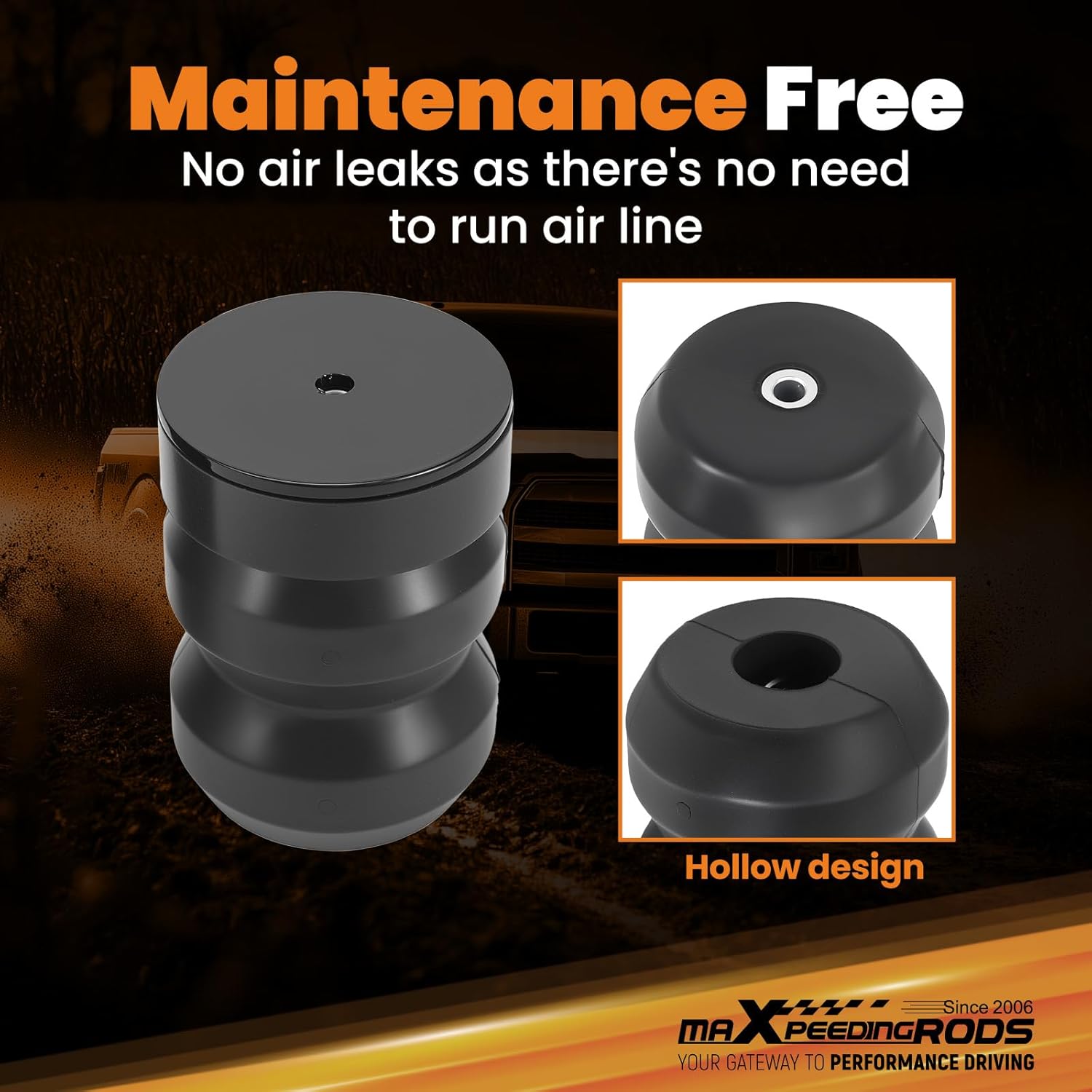 maXpeedingrods Suspension Enhancement Rear Kit Lbs for Chevrolet Silverado GMC Sierra 1500 2019-2025 Rubber Helper Spring Kit