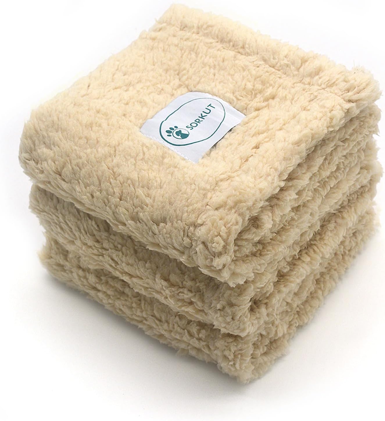 1 Pack 3 Dog Blanket Calming Blankets Fluffy Premium Fleece Puppy Blanket Soft Sherpa Pet Blanket for Dog Puppy Cat Beige,Medium(29'' x20’’)
