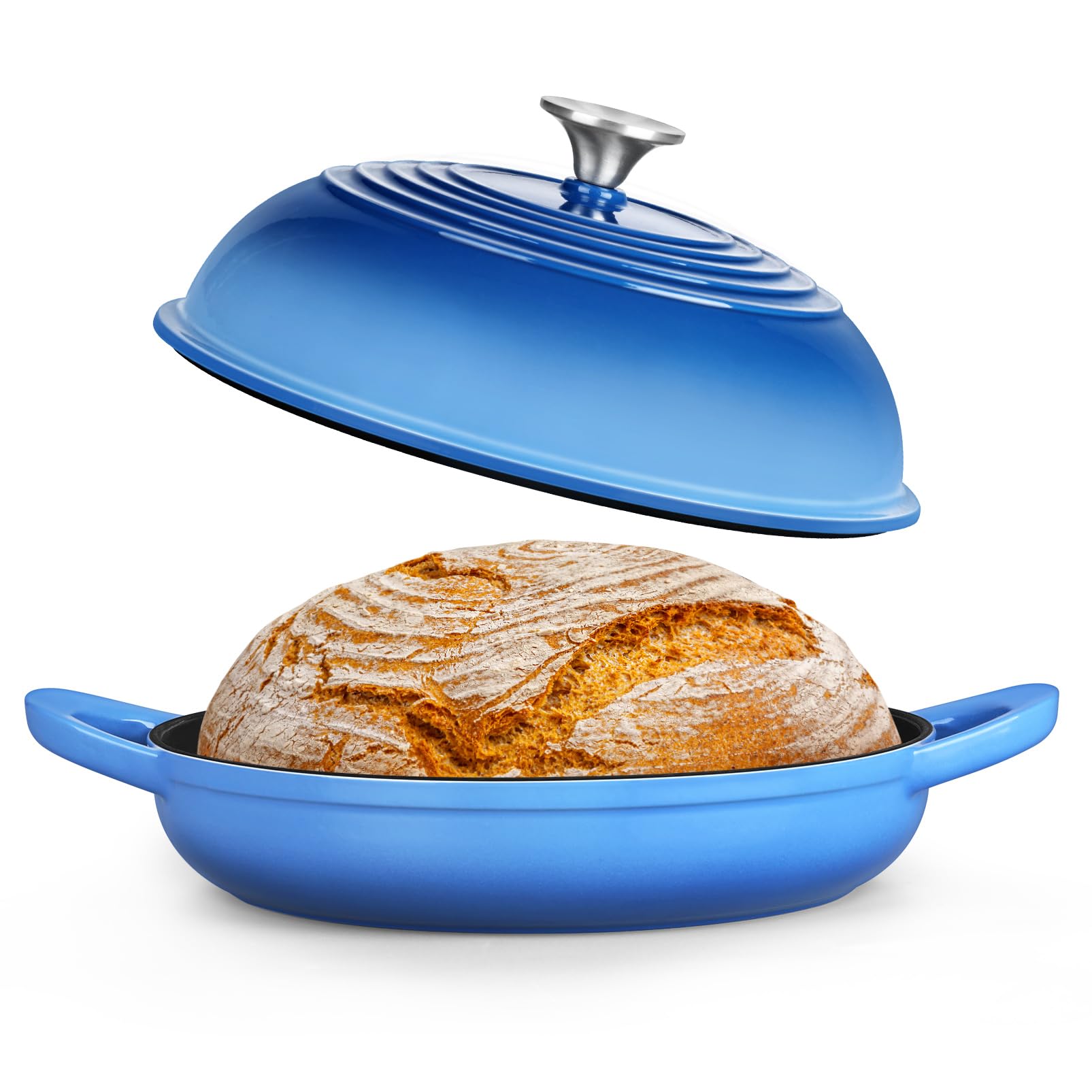 Pink Enameled Dutch Oven - Perfect for Bread! -10
