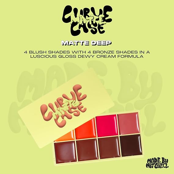 Made by Mitchell | Curve Case Matte Cream Blusher Palette | Compact | Deep