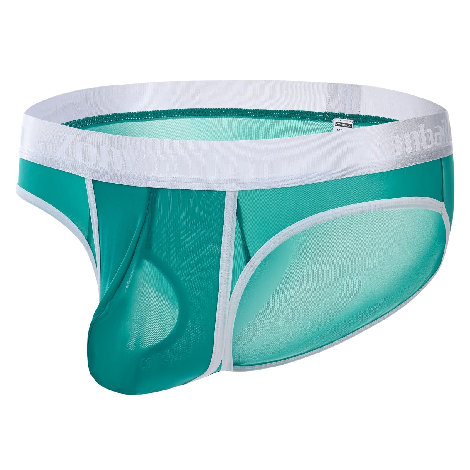 BIATWOWR Männer Sexy Unterwäsche Slip Separate Hoden Unterstützung mit Beutel Durchsichtige Slips Unterwäsche für Herren