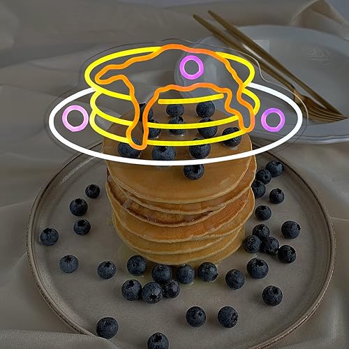 Miniatura 4 de Pancake LED Neon Sign Breakfast Luz de neón para cocina, restaurante, panadería, cafetería, brunch tienda, decoración de pared, interruptor