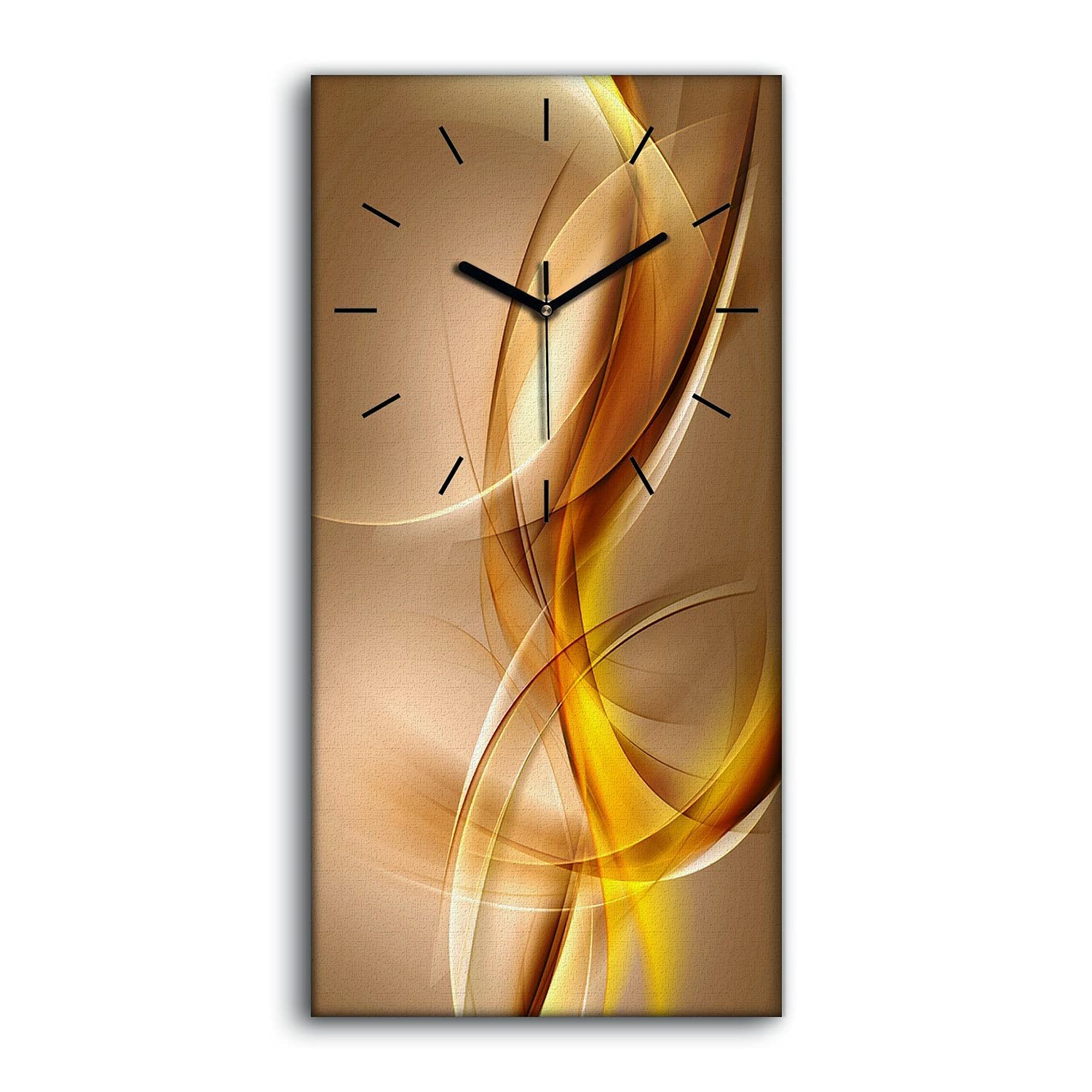 Horloge sur Toile Vagues d'Art Abstrait Moderne aux Finitions Haut de Gamme