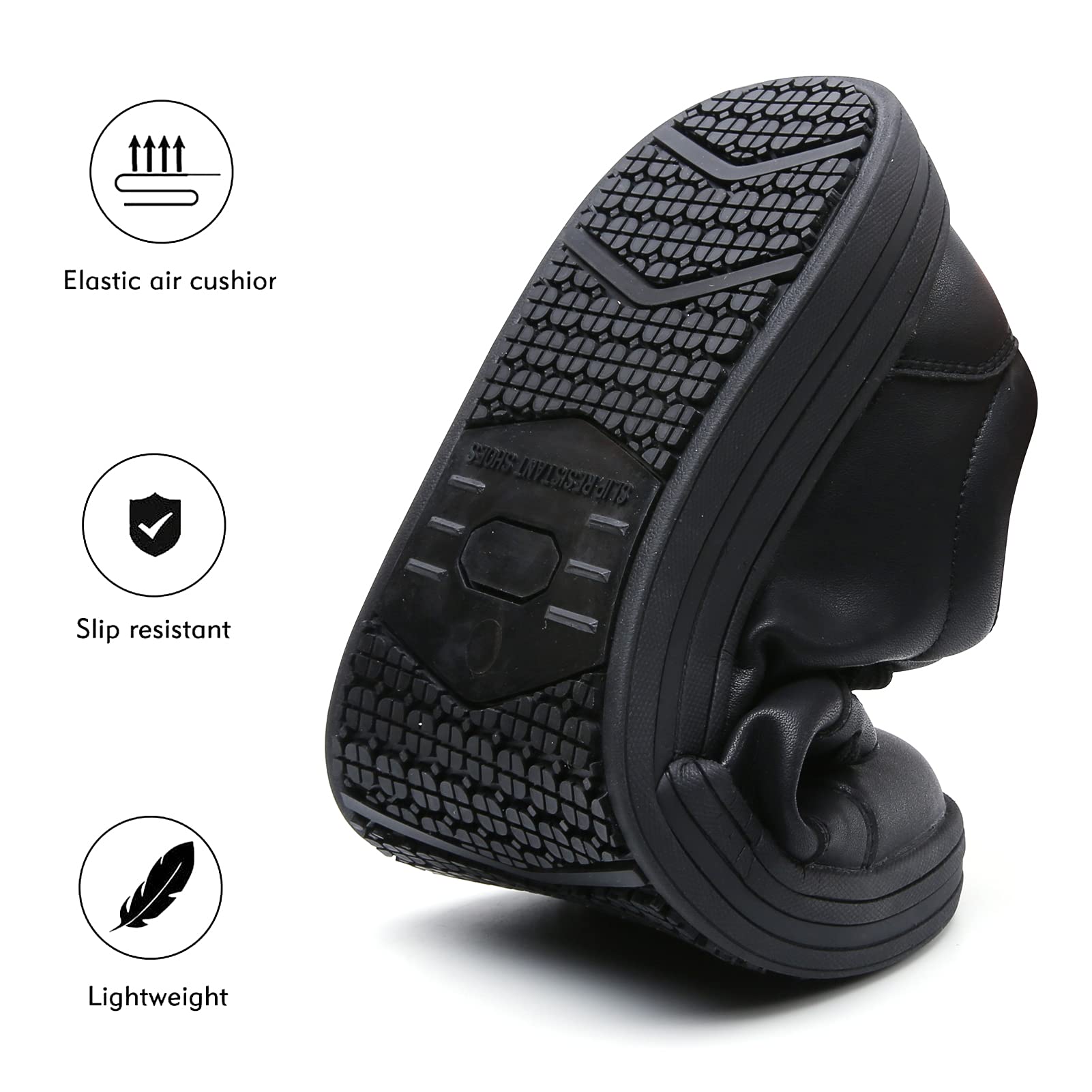 LMQLZHYC Men's and Women 'S Non Slip Work Shoes Slip Resistant Food Service Shoes Chef Shoes Nursing Shoes Size 8 Black