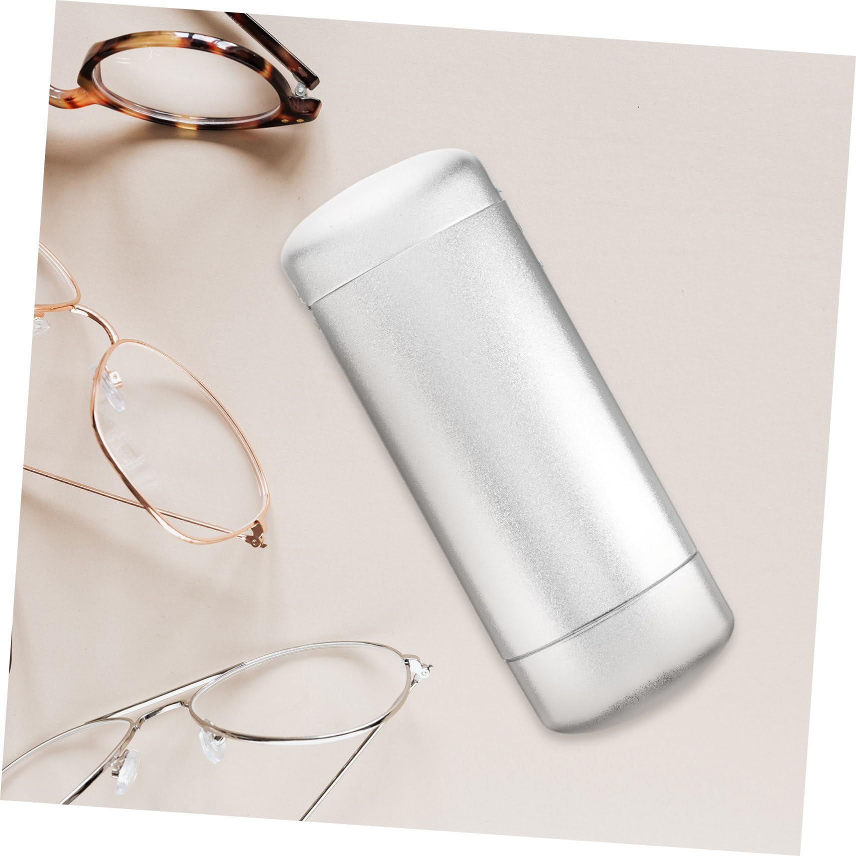 FRCOLOR Custodia Per Occhiali in Alluminio Custodia Rigida Per Occhiali Protettivo Viaggio Organizer Per Custodie Per Occhiali Astuccio Per Occhiali Lega Di Alluminio Silver