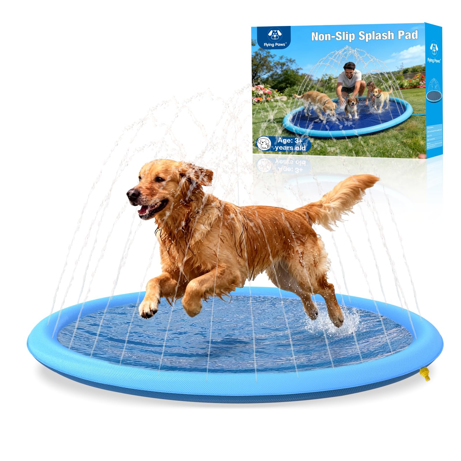 Tappetino resistente per cani, 170,2 cm, spesso, atossico, in PVC, antiscivolo, resistente agli strappi e spruzzatore per cani, piscine per cani resistenti all'usura