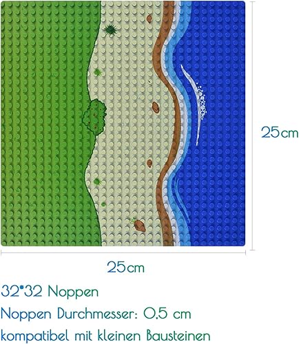 Miniatura 3 de Celawork Placas base clásicas para ladrillos de construcción pequeños, tapete de construcción compatible con todas las principales marcas, placa