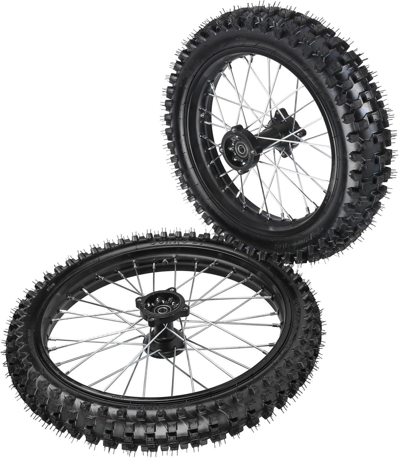 70/100-19 Front & 90/100-16 Rear Dirt Bike Wheel Set – Tires with Rims, Inner Tubes & 15mm Bearings – Fits Pit Trail Bike Motocross Offroad SSR Taotao Apollo 110cc 125cc 140cc 150cc 160cc 200cc 250cc
