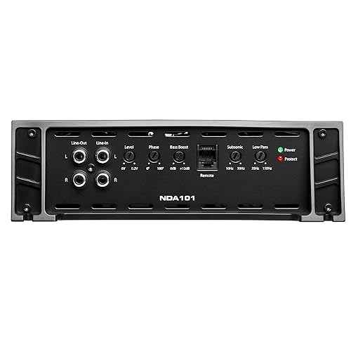 Miniatura 7 de NVX NDA101 1000W MAX Power (500W) RMS Serie N Clase D 1-Ohm estable monobloque amplificador de subwoofer con perilla remota de graves incluida