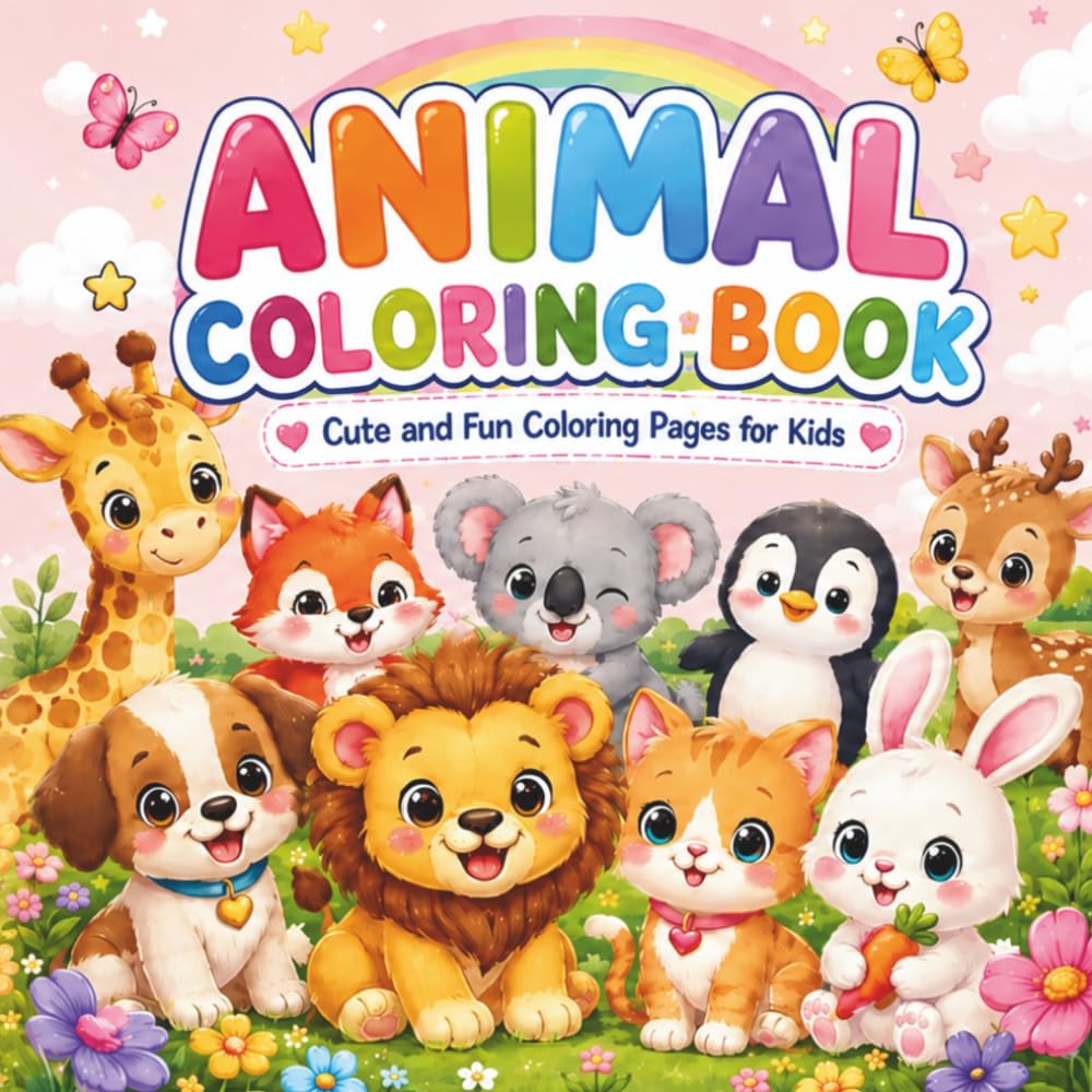 Cute Animal Coloring Book: Cute and Fun Coloring Pages for Kids