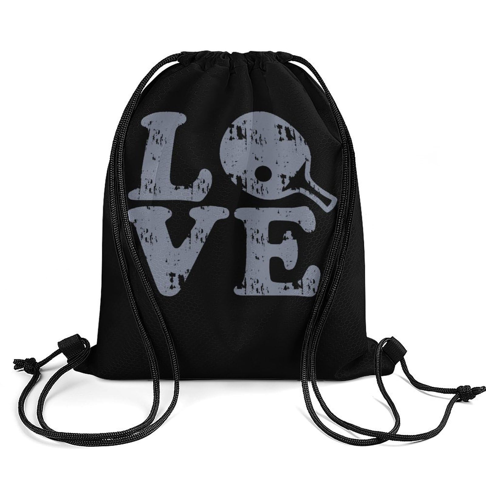 Ping Pong Love Drawstring Backpack Durable Sport Gym Bags Daypack for Men Women 35 * 42cm