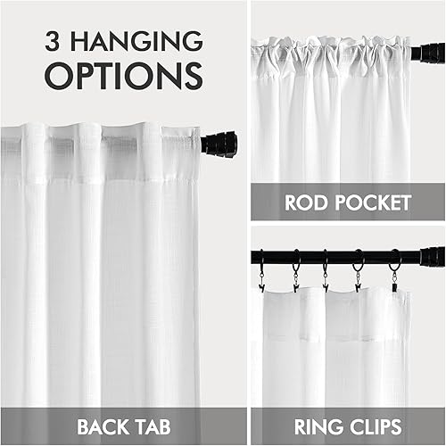 Miniatura 10 de MIULEE Cortinas de lino verde oliva de 84 pulgadas de largo para dormitorio, sala de estar, cortinas de ventana con textura de lino suave y grueso,