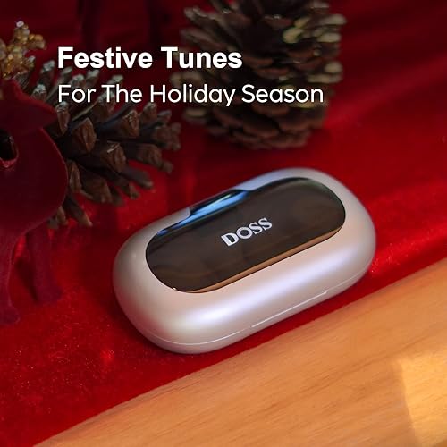 Miniatura 3 de DOSS Auriculares inalámbricos de oreja abierta con sonido superior, llamadas claras, 30 horas de reproducción, diseño ligero con ganchos giratorios