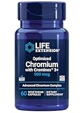 Life Extension Optimized Chromium with Crominex 3+ 500 mcg, Metabolism Health, Healthy Balance, Vegetarian, Gluten Free, Non-GMO, 500 mcg, 60 Vegetarian Capsules