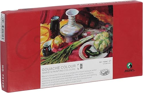 Miniatura 9 de Marie's Juego de pintura Gouache para artistas, gouache altamente pigmentado para pintura, artistas, ilustradores y diseñadores, juego de 36 tubos