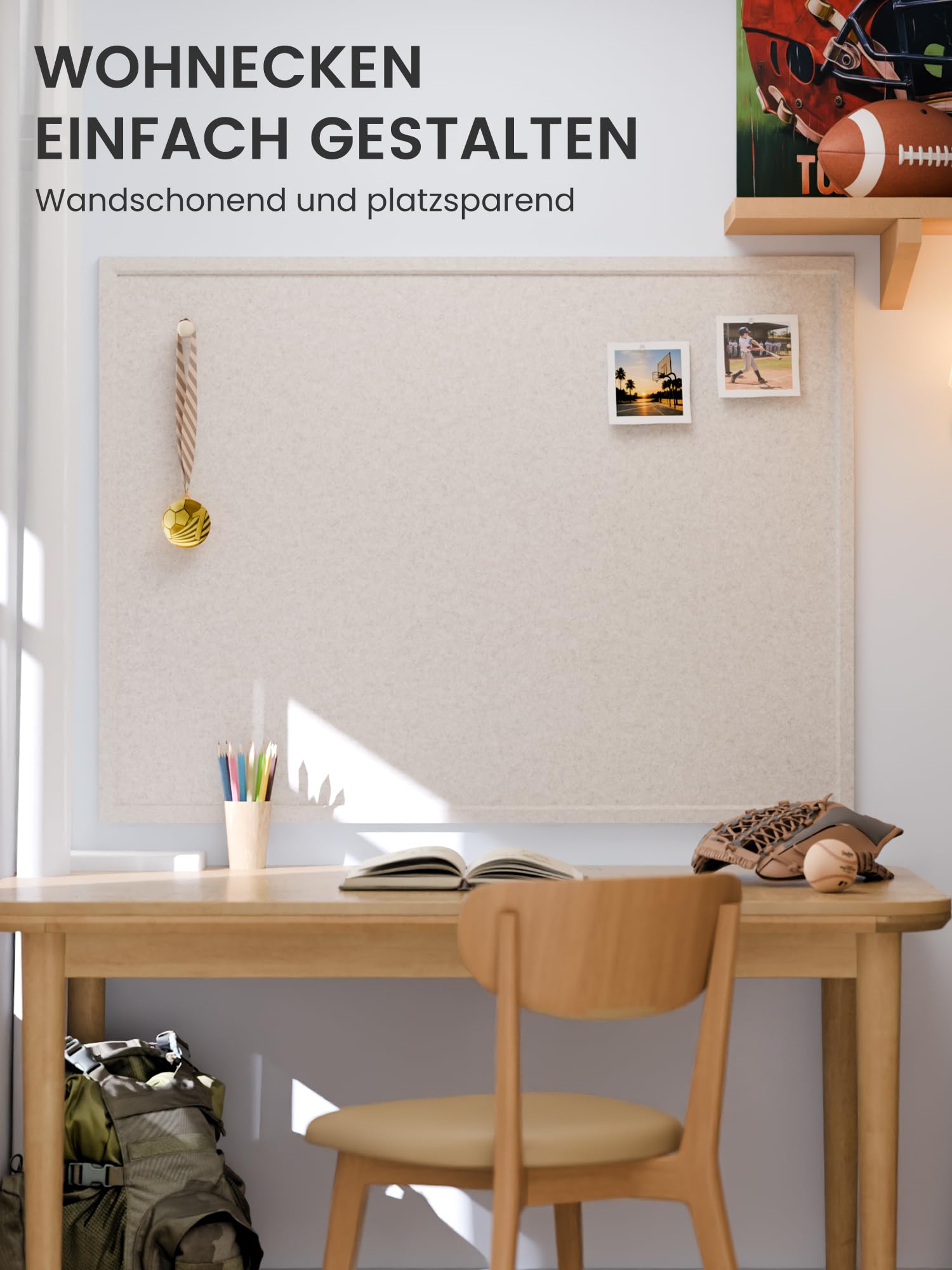 Fluxynara 120 x 90 cm Korktafel-Alternative, Haferfarben