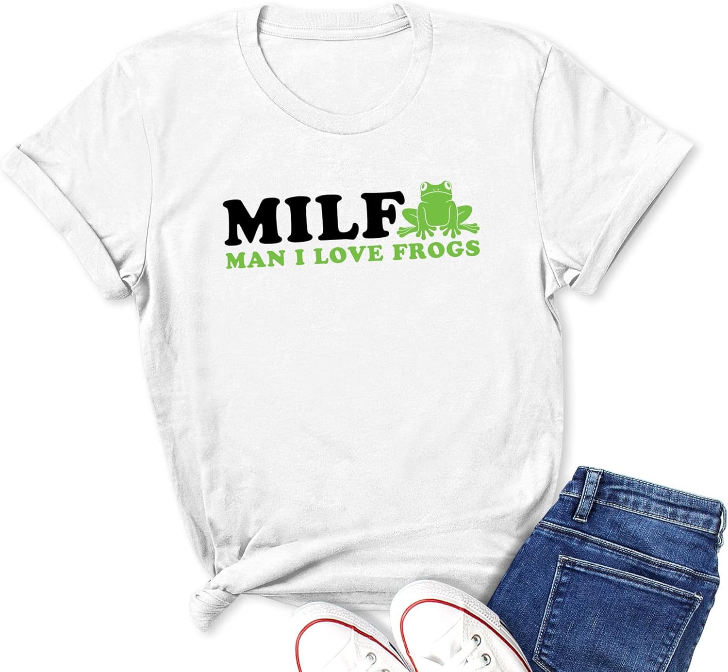 Milf Man I Love Frogs Shirt for Mens Funny Retro Cute Frog Amphibian Lovers Vintage Idea T-Shirt