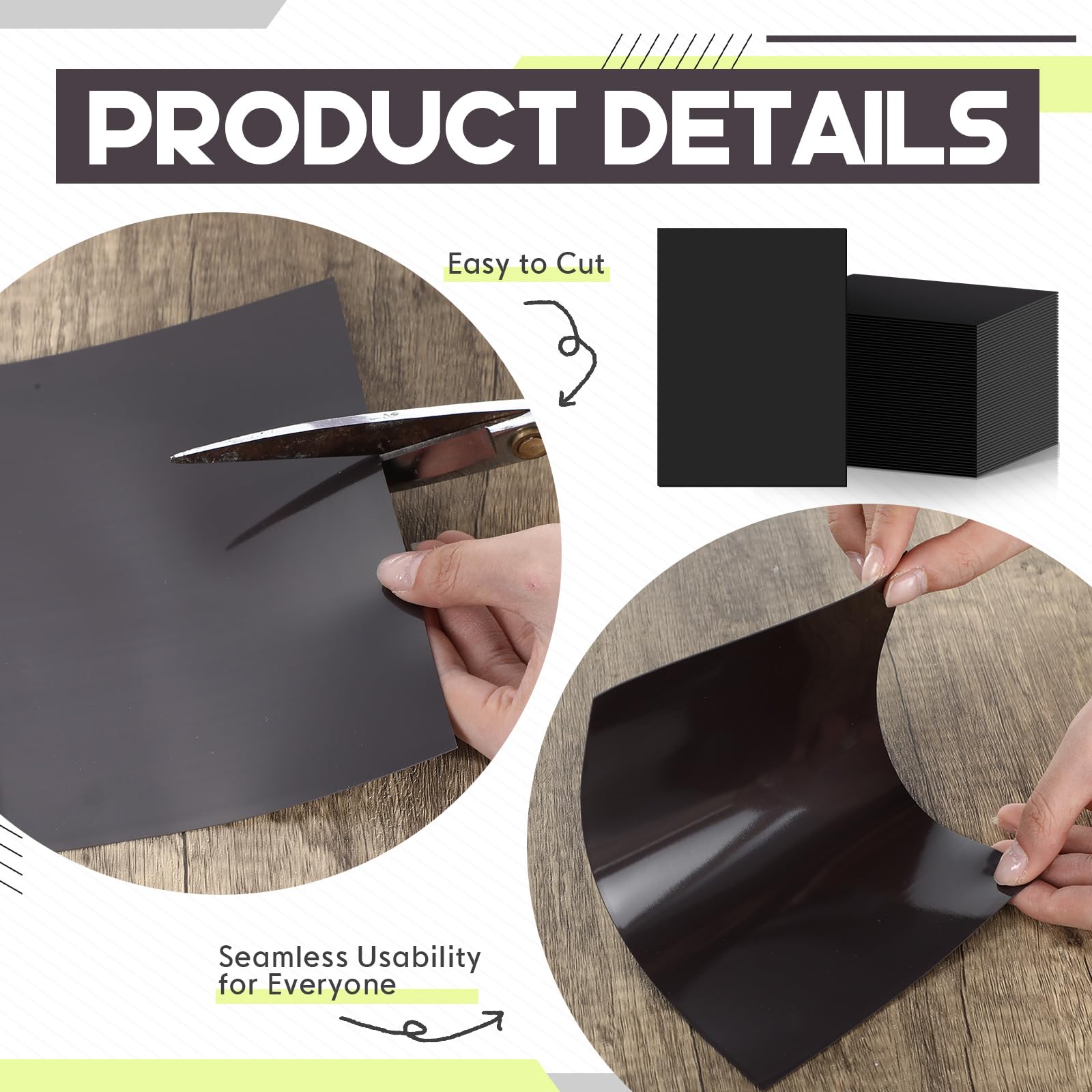 30 hojas magnéticas no adhesivas de 5 x 7 pulgadas, hojas magnéticas flexibles para manualidades, álbumes de recortes, fotografía, fácil de organizar y cortar