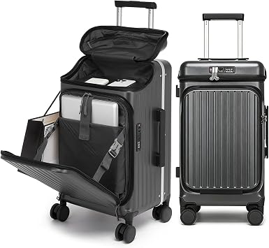 feilario Top Opening Business Carry On Luggage, Front Pocket, TSA Lock