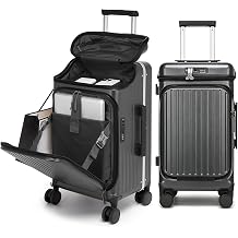feilario Top Opening Business Carry On Luggage, Front Pocket, TSA Lock | Top quick-grab pocket and front laptop access keep phone, passport and work items reachable at gates and security
