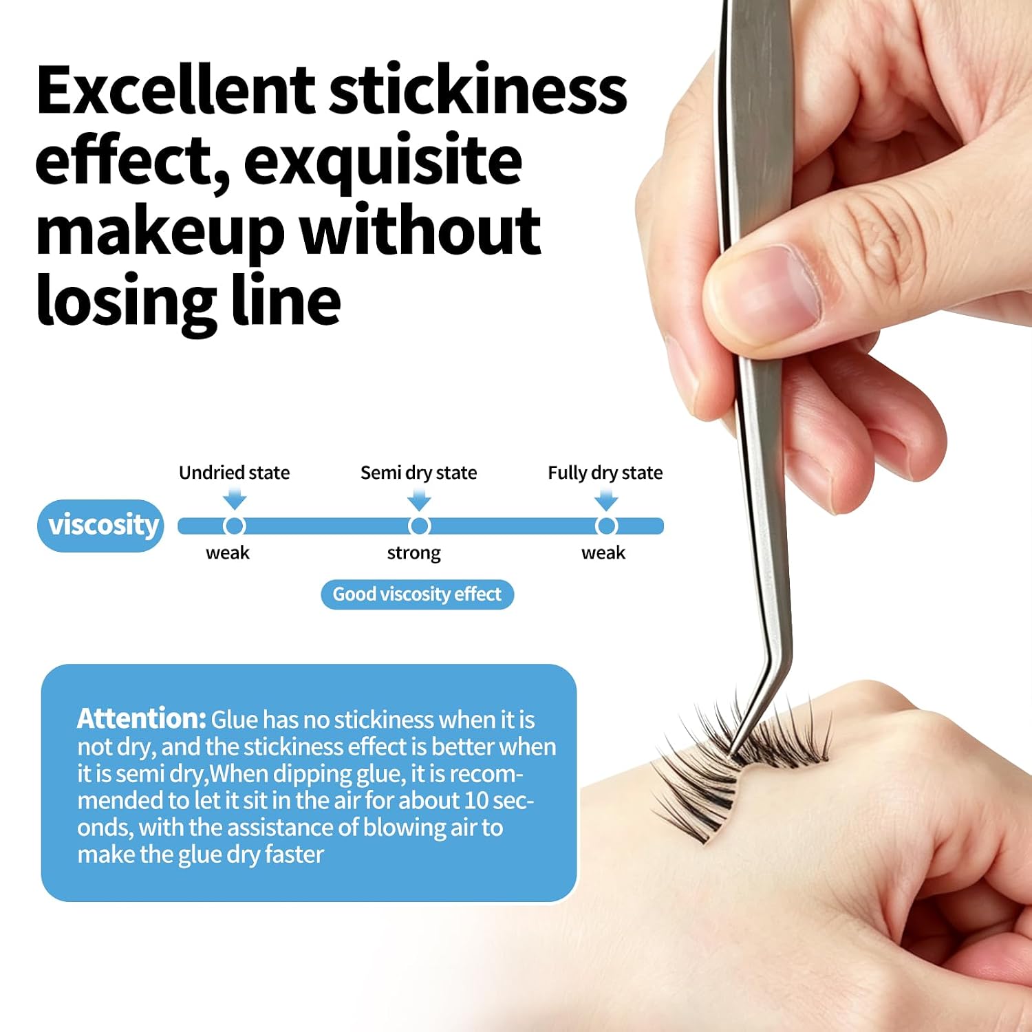 Extra Strong Eyelash Extension Glue (0.34fl.oz / 10ml) / 0.5-1 Sec Dry/Retention 6– 8 Weeks,Adhesive for Eyelash Technicians