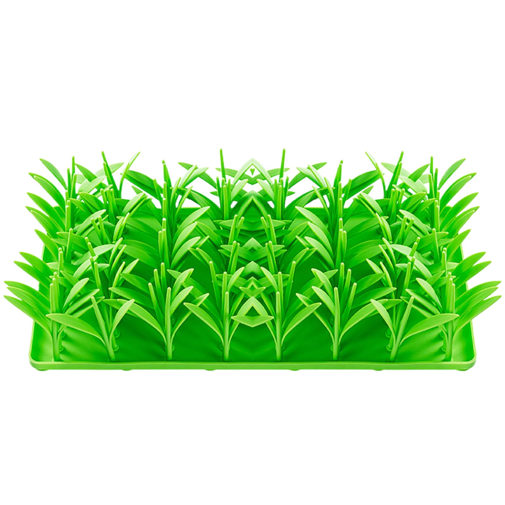 Lick Mat For Dog Silicone Interactive Green Grass Slow Feeder Mat with Non-Slip Suction Cups Soft Slows Down Mealtime Interesting Washable Lick for Cat, Puppy