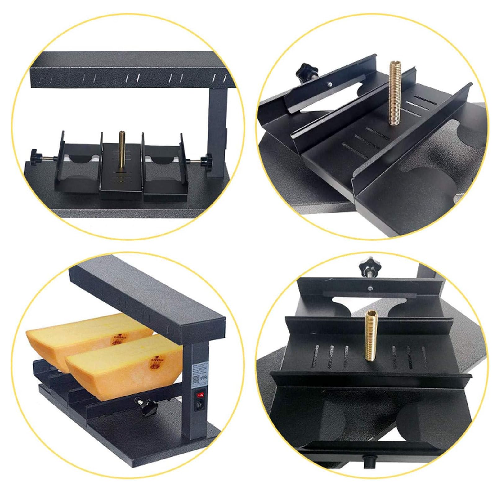 Fondoir à Fromage Commercial, Fondeur de Fromage à raclette électrique, Raclette à raclette à Chauffage Rapide, Chauffe-Fromage 650W 2 pièces de réglable inclinable