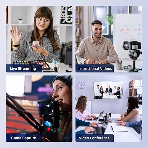 Miniatura 12 de Tarjeta de captura de video HDMI USB 3.0, transmisión en vivo del juego de transmisión, HDMI a USB 3.0 Dongle HD 1080P Transmisión en vivo Video