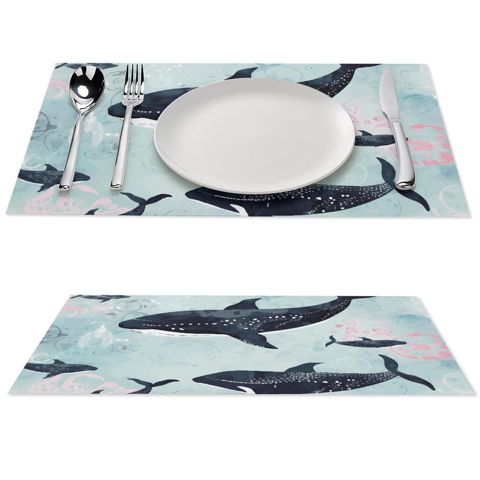 Sets de table antidérapants et étanches Whale pour table de cuisine en PVC