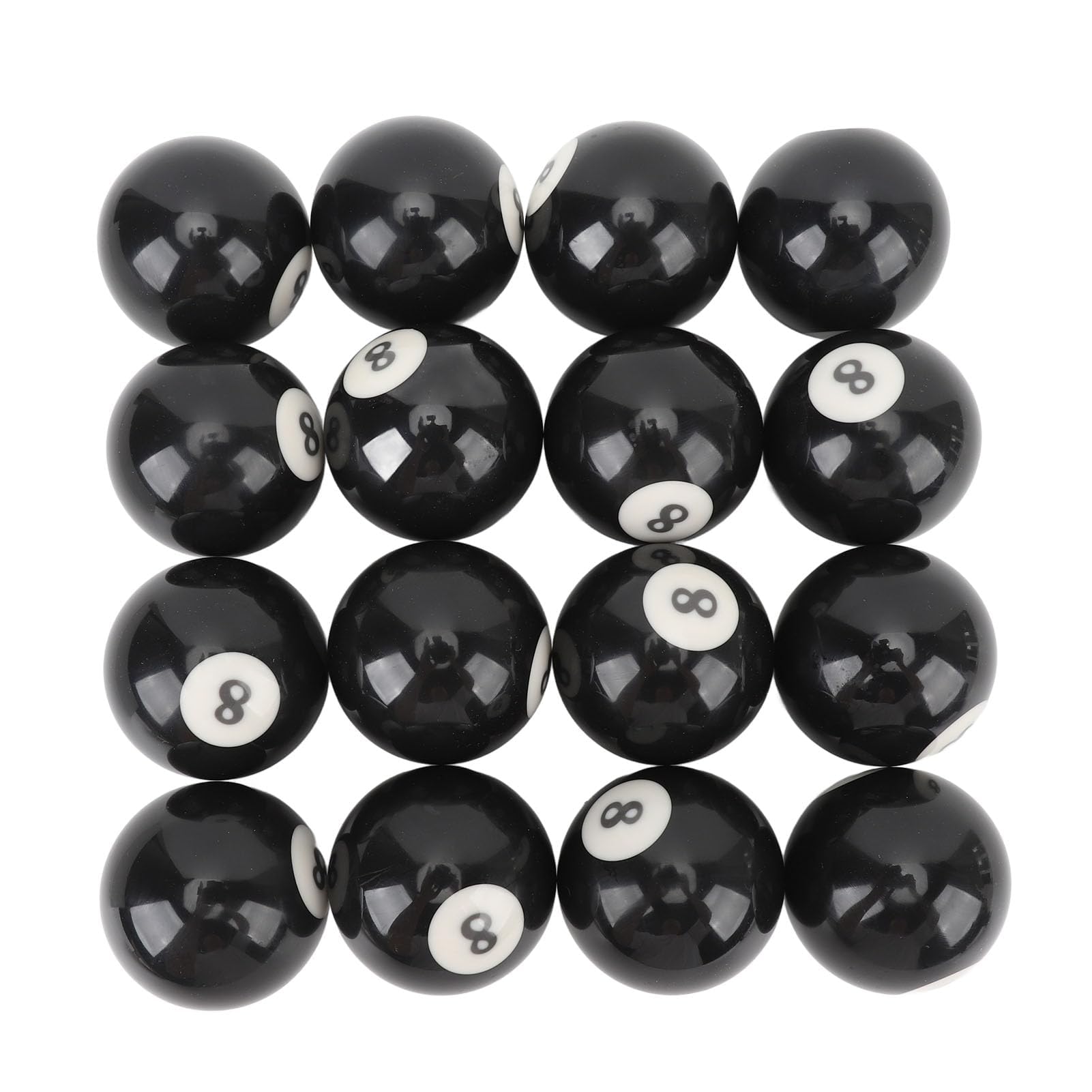 POENVFPO Set di 16 palline da biliardo in resina nera, diametro 5,8 cm, per sale giochi