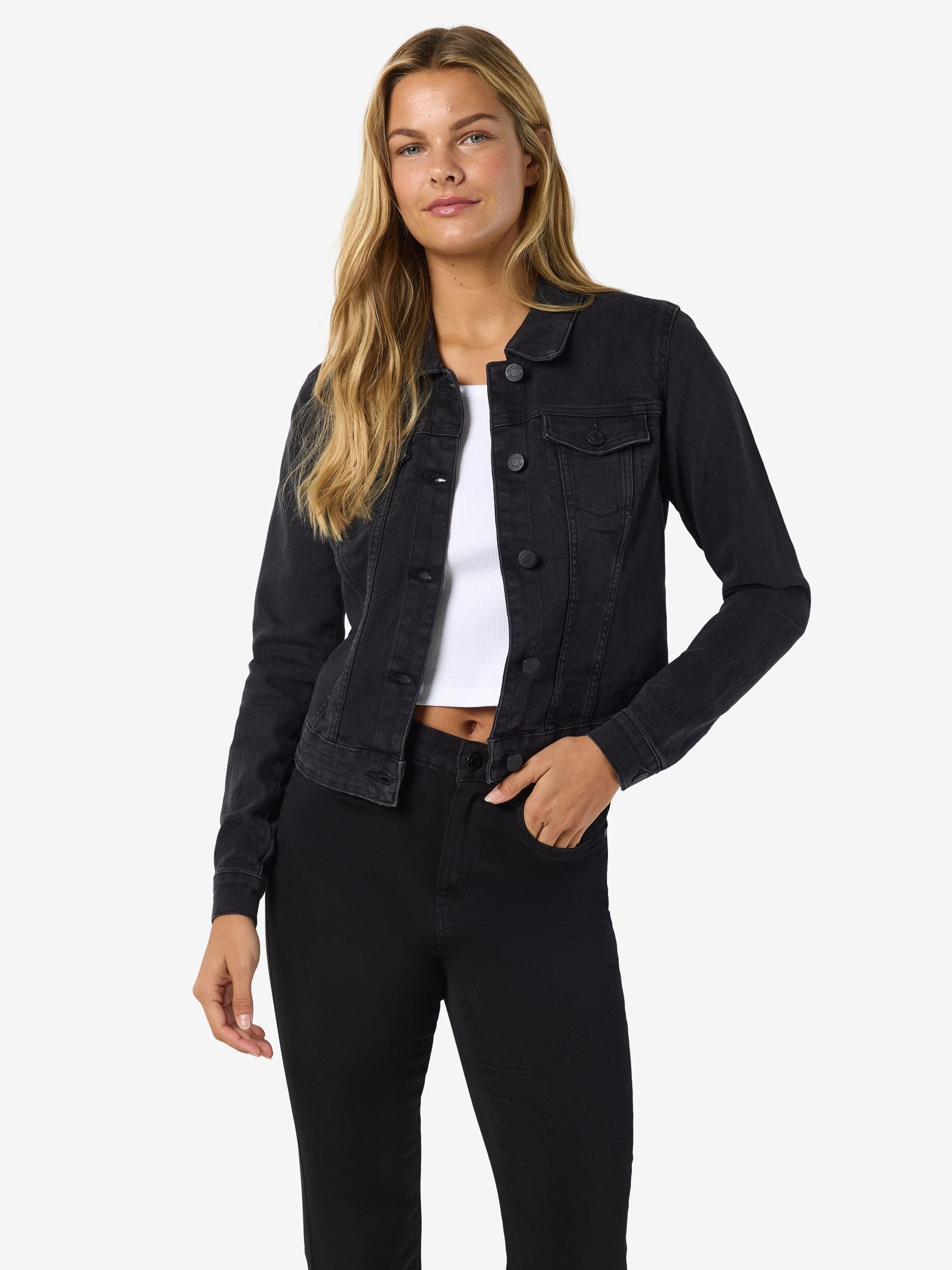 NAME IT Nmdebra L/S White Denim Jacket Noos Chaqueta vaquera Mujer