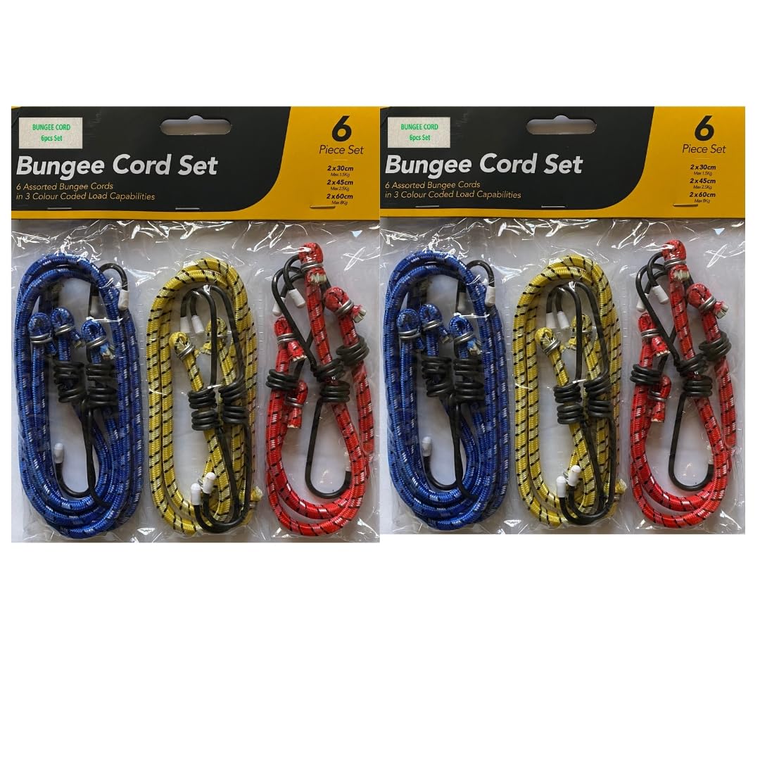 12 Pack Bungee Cord With Hook Heavy Duty Outdoor Tie Down Rope for Tarp, Cover, Canvas, Motorcycle and Cargo Caravan Camping RVs Trunks Luggage Racks Heavy Duty Bungee Cord
