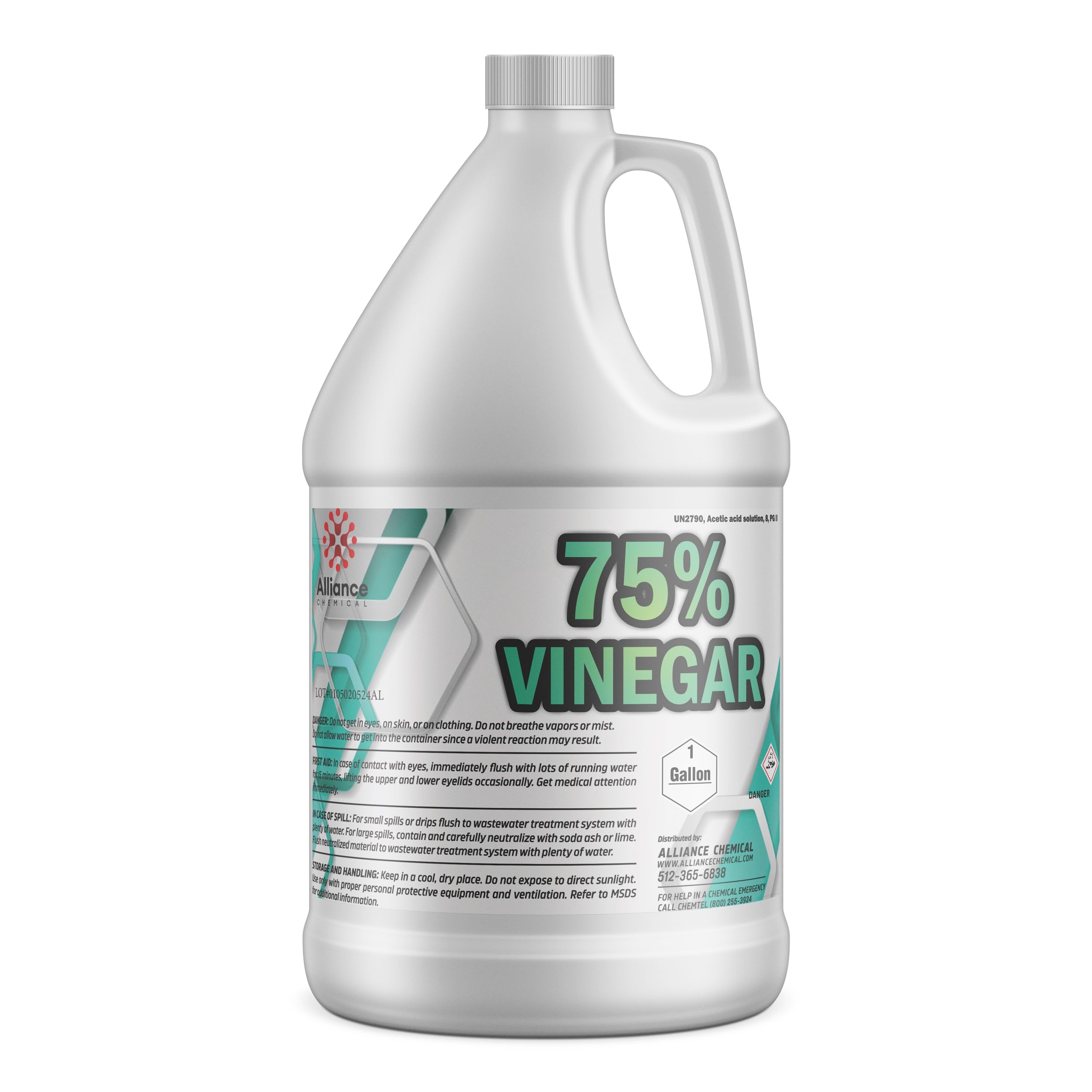 75% Vinegar - 1 Gallon – for Industrial Cleaning, Rust Removal, pH Adjustment, and Chemical Processing