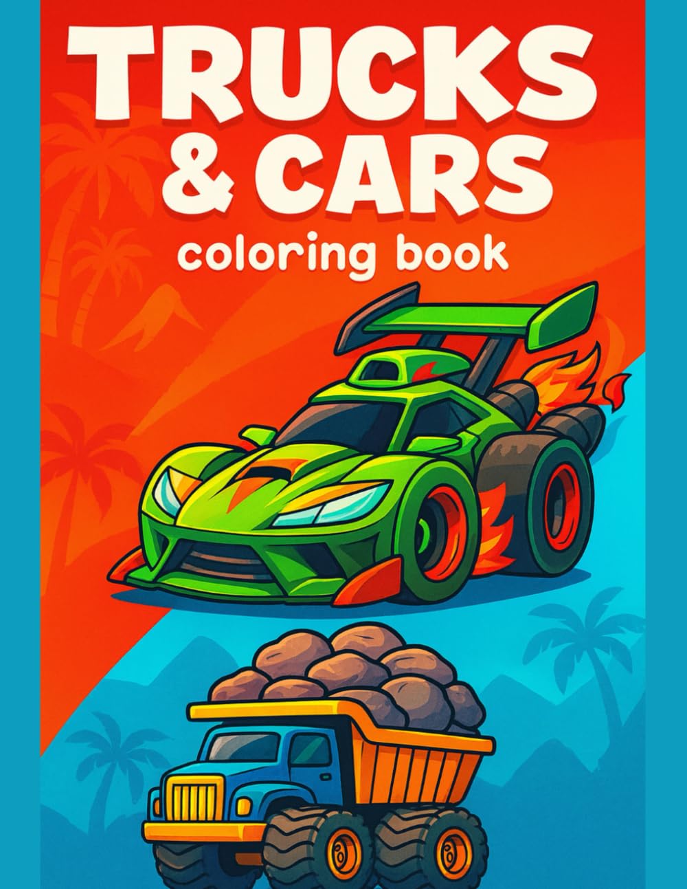 Race Car and Trucks Coloring Book for Kids Ages 3–7 – Fun Vehicles, Construction, and Transport Designs – 110 Single-Sided Pages: Packed with 50 ... construction vehicles, and transport scenes.