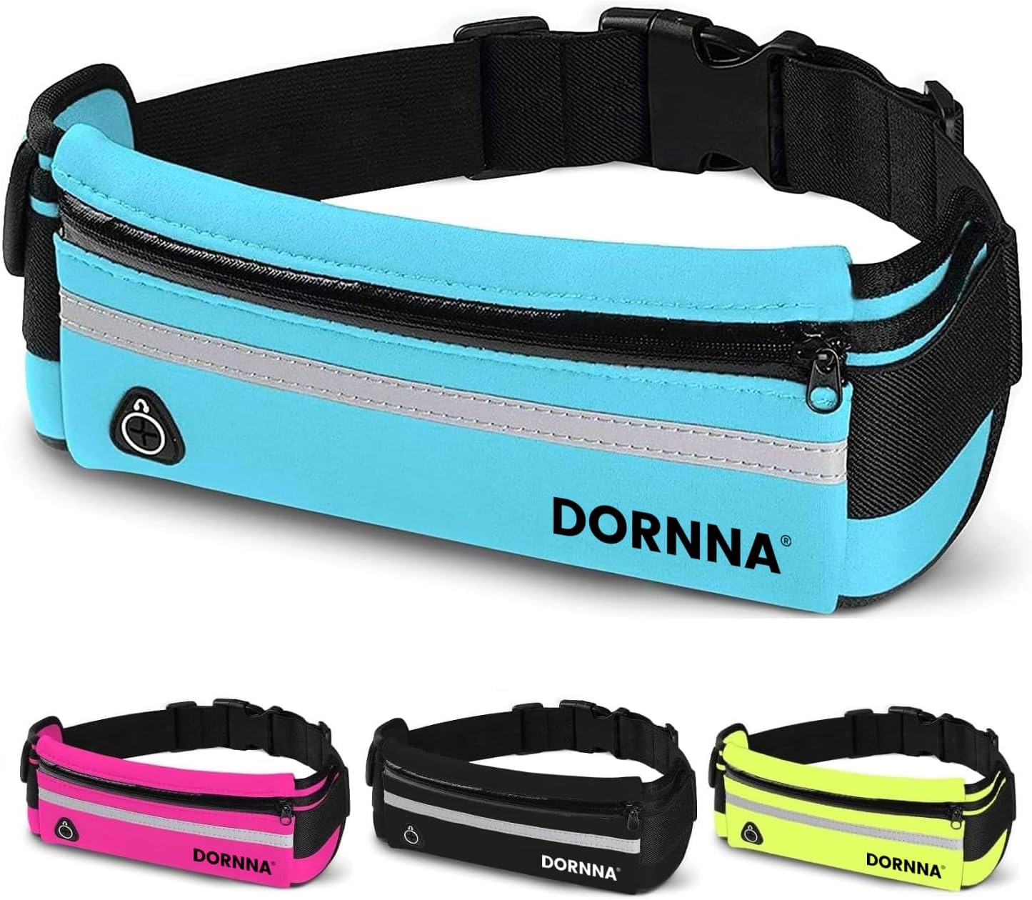 DORNNA® Sac banane imperméable pour homme et femme, sac banane de sport, randonnée, cyclisme ou voyage, ceinture élastique et réglable à toutes les tailles., Noir , MEDIUM DORNNA® Sac banane imperméable pour homme et femme, sac banane de sport, randonnée, cyclisme ou voyage, ceinture élastique et réglable à toutes les tailles., Noir , MEDIUM