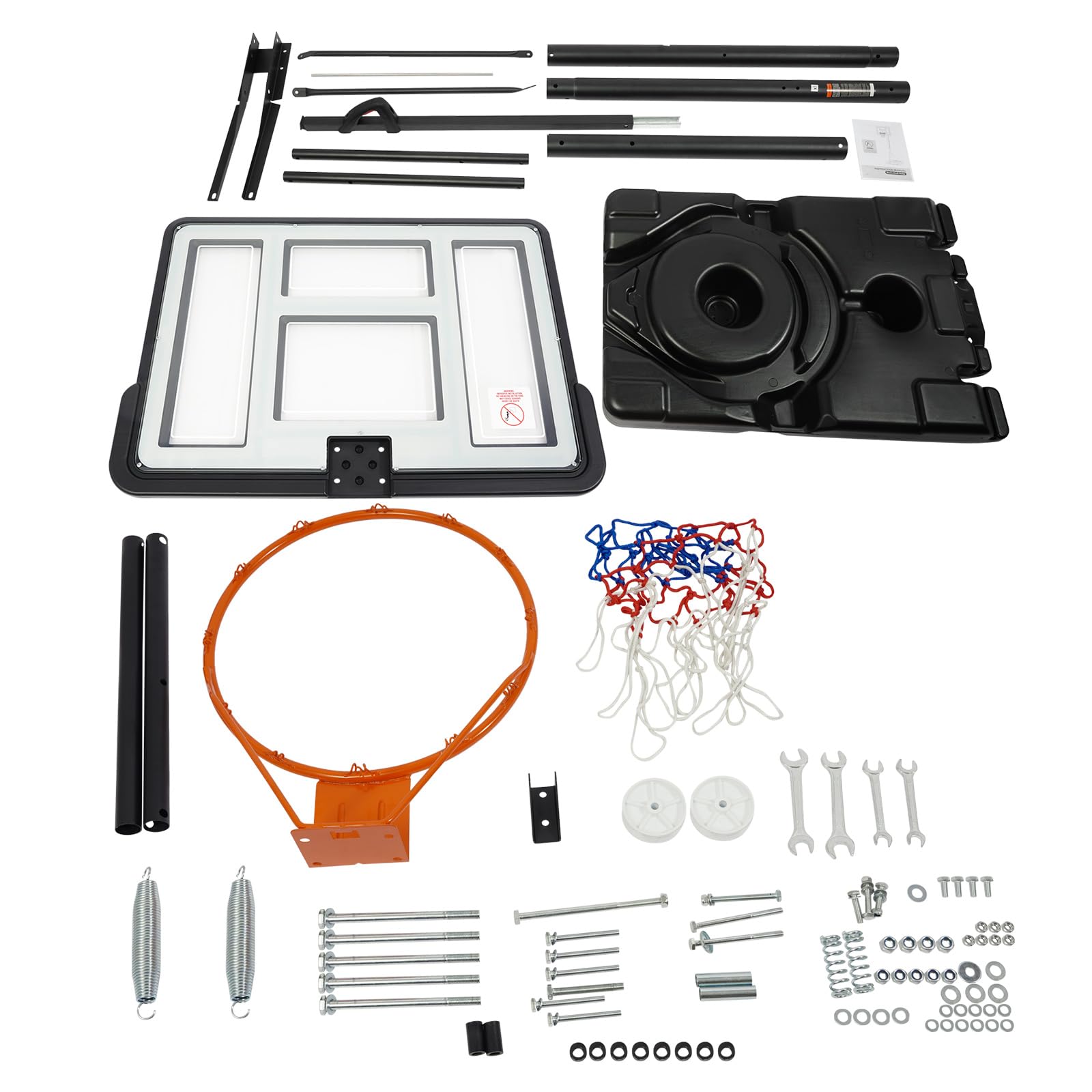 Supporto per canestro da basket, regolabile in altezza, 1,7-3,05 m, portatile, per bambini e adulti