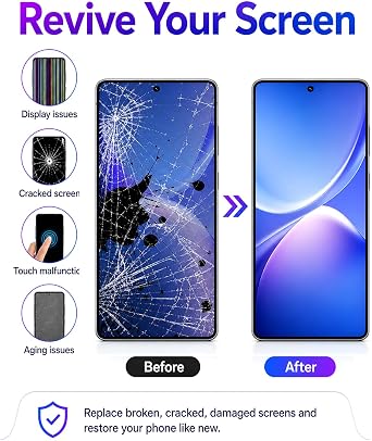 for Galaxy S23 Ultra AMOLED Screen Replacement with Frame and Tools | AMOLED Display120Hz Refresh RateUS VersionFingerprint SensorFull Tool KitInstallation Guide