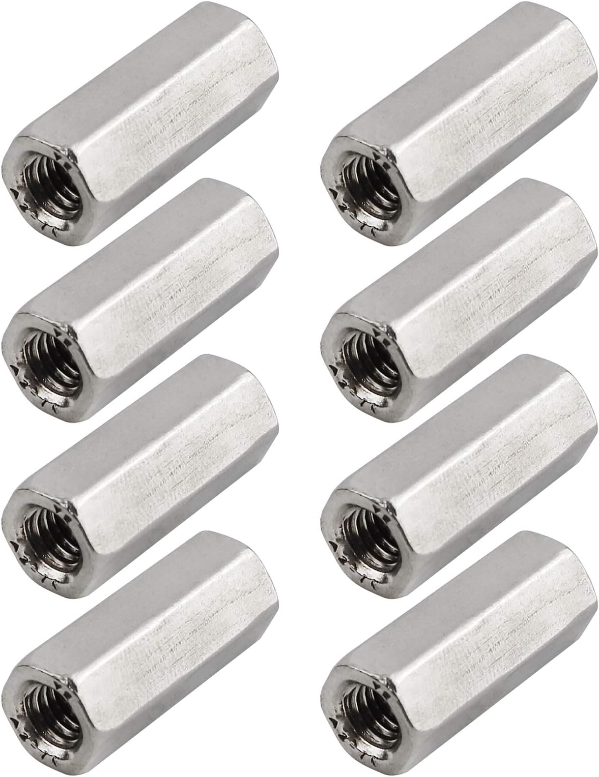 Uxcell M10 X 1.5-Pitch 40mm Length 304 Stainless Steel Metric Hex Coupling Nut, 2-Pcs - View #4