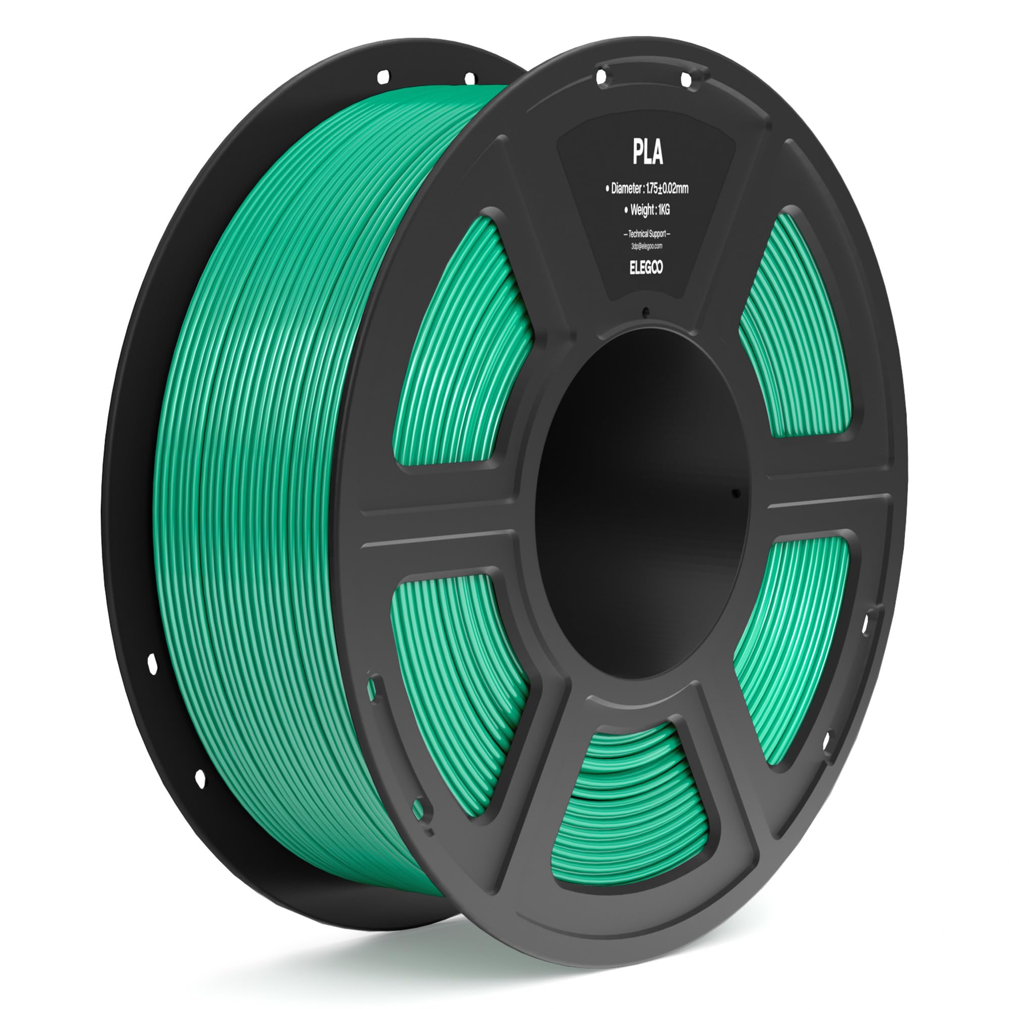 ELEGOO Filamento PLA 1,75mm Verde Mare 1KG, Filamento per Stampante 3D, Precisione Dimensionale ±0,02mm, Bobina da 1kg (2,2lbs), Compatibile con la Maggior Parte delle Stampanti 3D