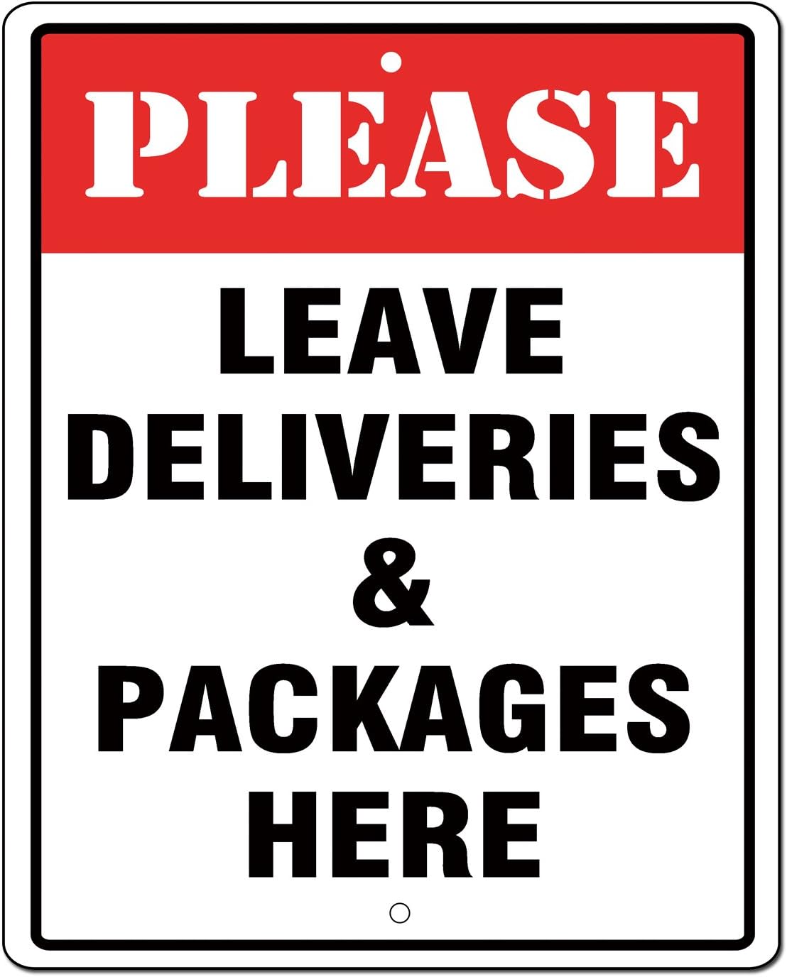 ICObutyPlease Leave Deliveries and Packages Here Sign 10x8 .04 Inch Aluminum Sign Rust Free Aluminum UV Printed Reflective Easy to Mount