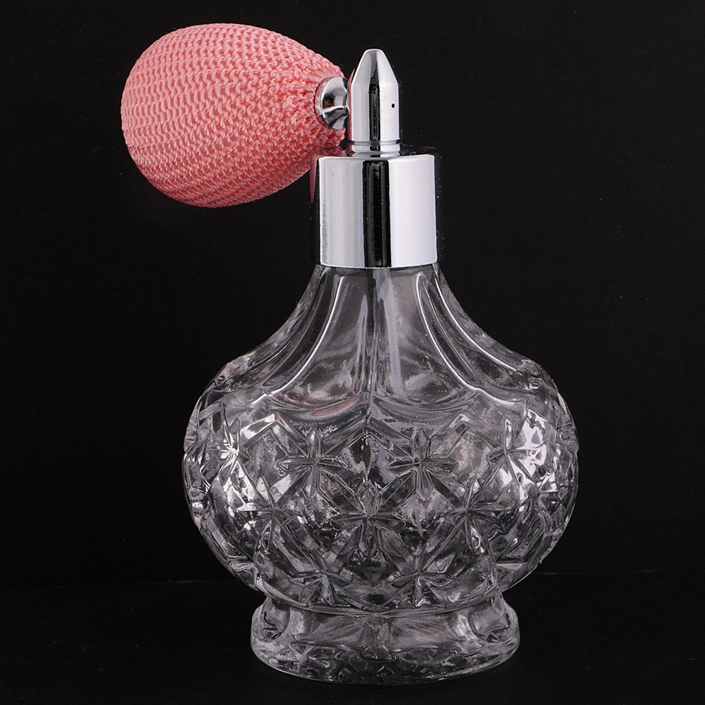 LOOM TREE® Vintage Crystal Empty Perfume Aftershave Bottle Short Spray Atomizer Refillable Lady Gifts Glass 100Ml Pink | Decorative | Vintage | Retro | Collector's Item-image-41
