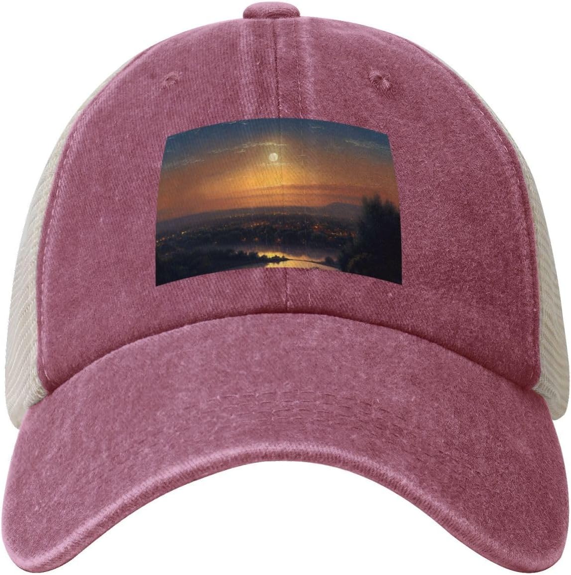 Snapback Trucker Hats Good Evening Cowboy Baseball Caps Adjustable Blank Mesh Ball Caps for Men Women Red