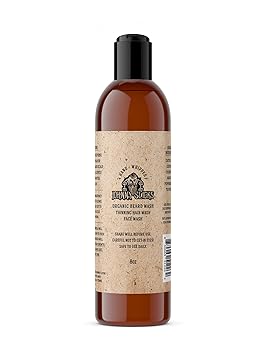 Johnny Slicks Organic Hand Whipped Beard Wash - Supports Beard & Skin Health - Tea Tree, Peppermint & Coconut Oil - Multi-Use Formula - Rugged Scent - 8 oz