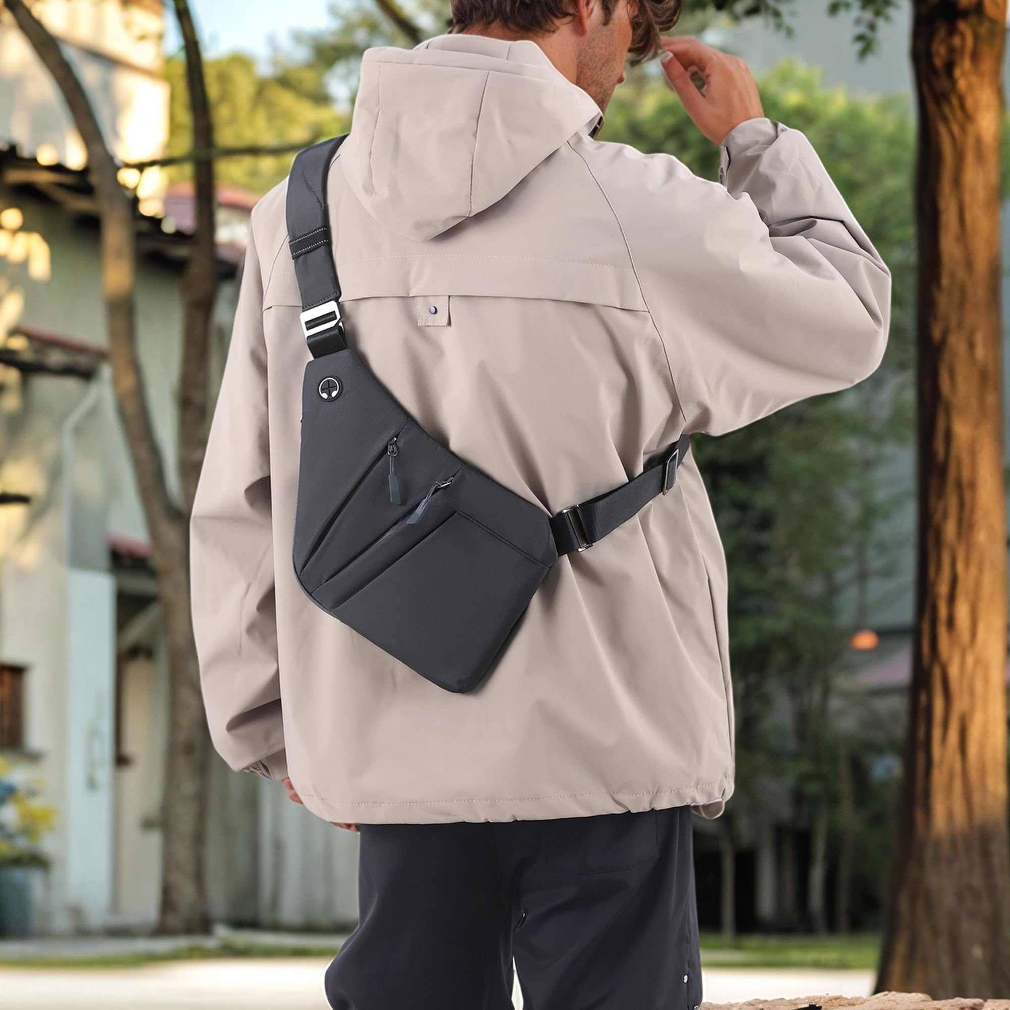 Sac anti-vol multifonction, Sac bandoulière anti-vol avec compartiments multiples étanche sécurisé pour voyage