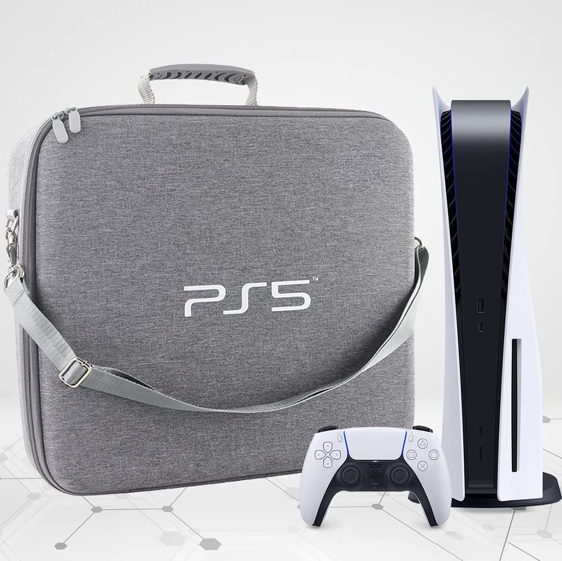 OIVO INDIA Stylish Nylon Grey Hard Carrying Storage Case Compatible for PS5 (PlayStation 5 Bag) [Video Game]-image-20