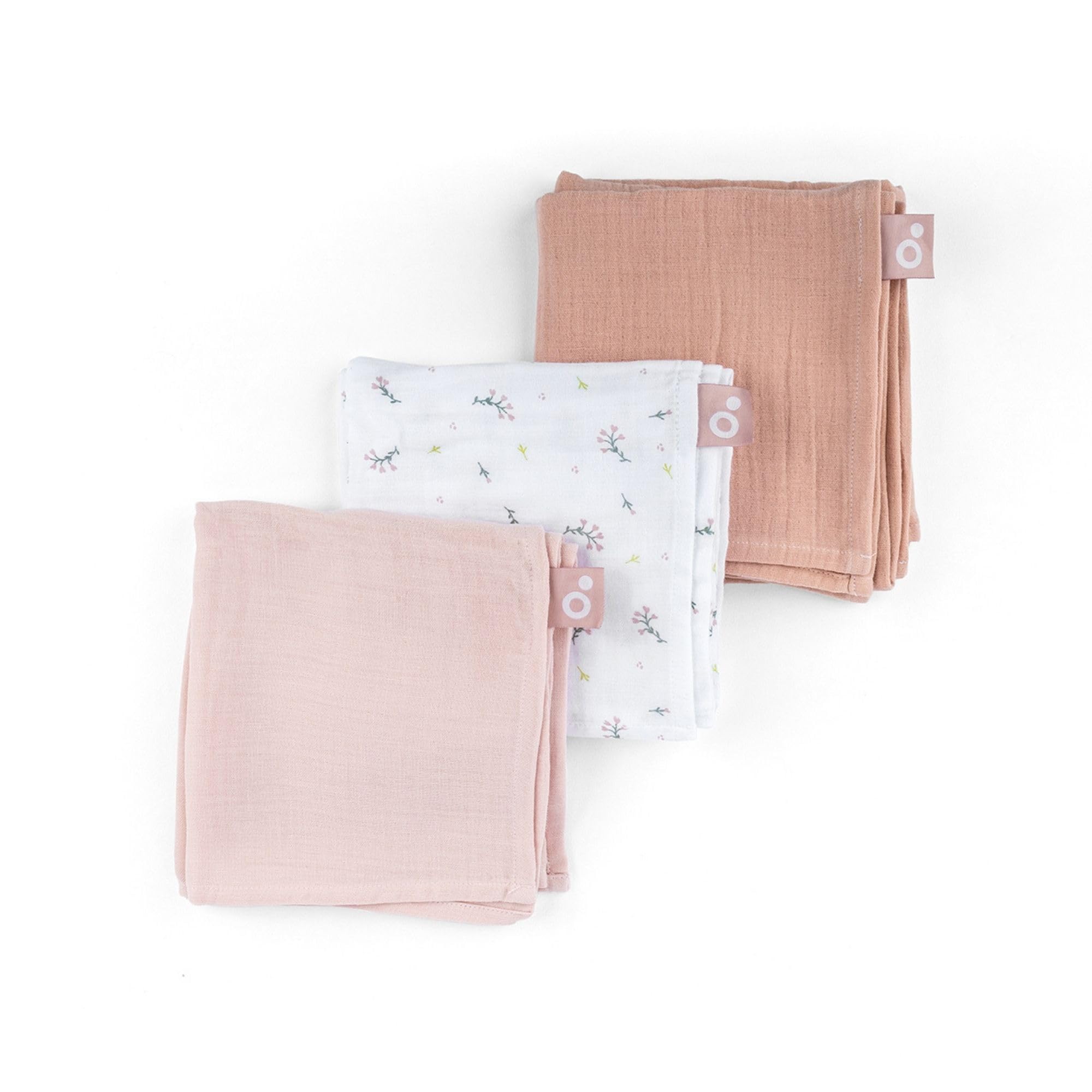 Doomoo Set of 3 Baby Muslin Swaddle Blankets Lovely - Muslin Cloths, 70x70cm, Organic Cotton, Machine Washable, Pink