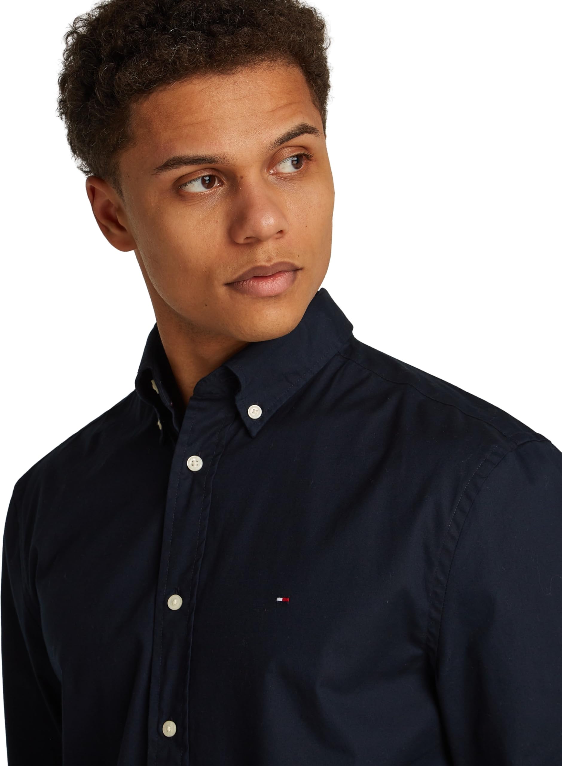Tommy Hilfiger Camisa Hombre Flex Poplin Fake Solid Regular Fit