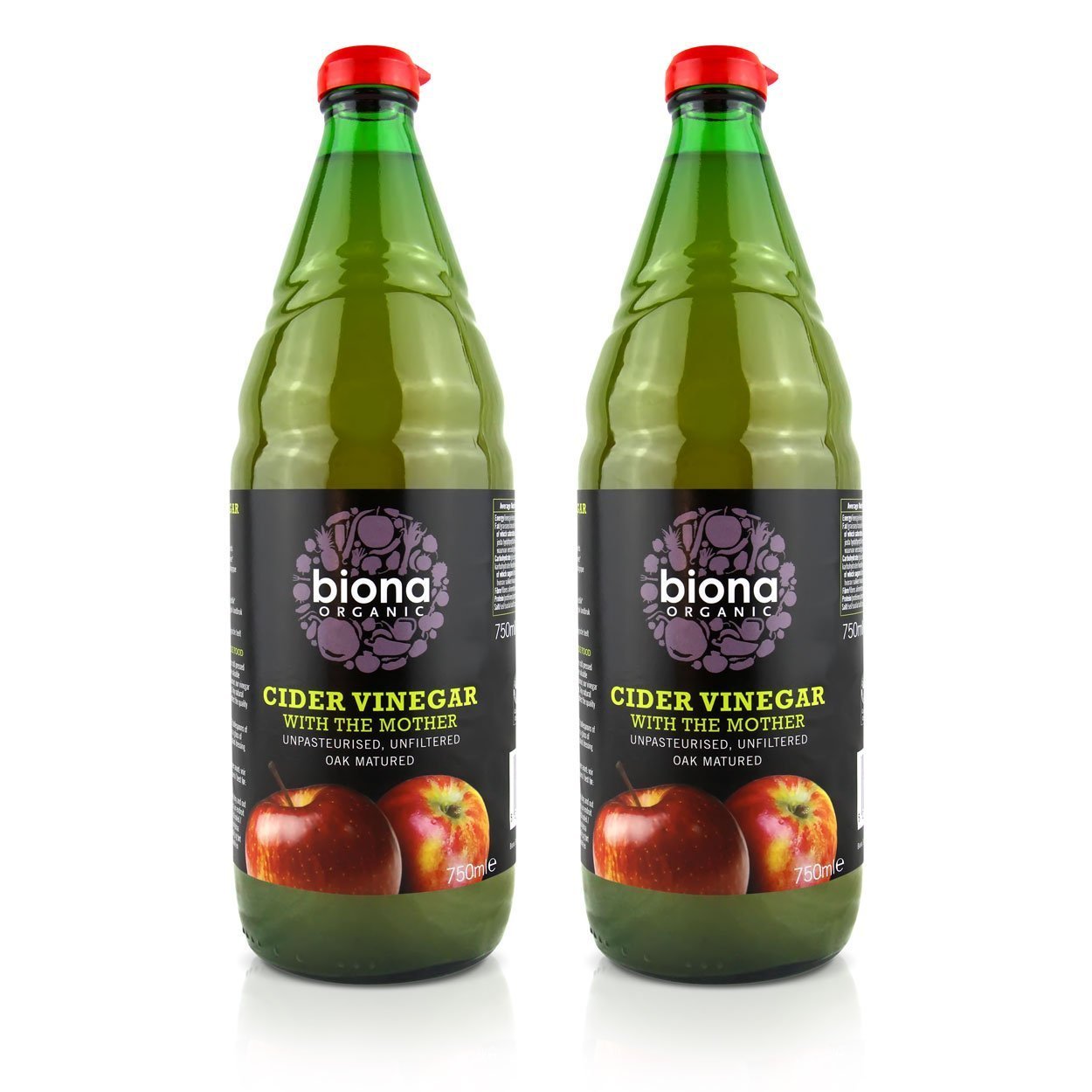 Biona Organic Cider Vinegar Unfiltered (750ml) - Pack of 2