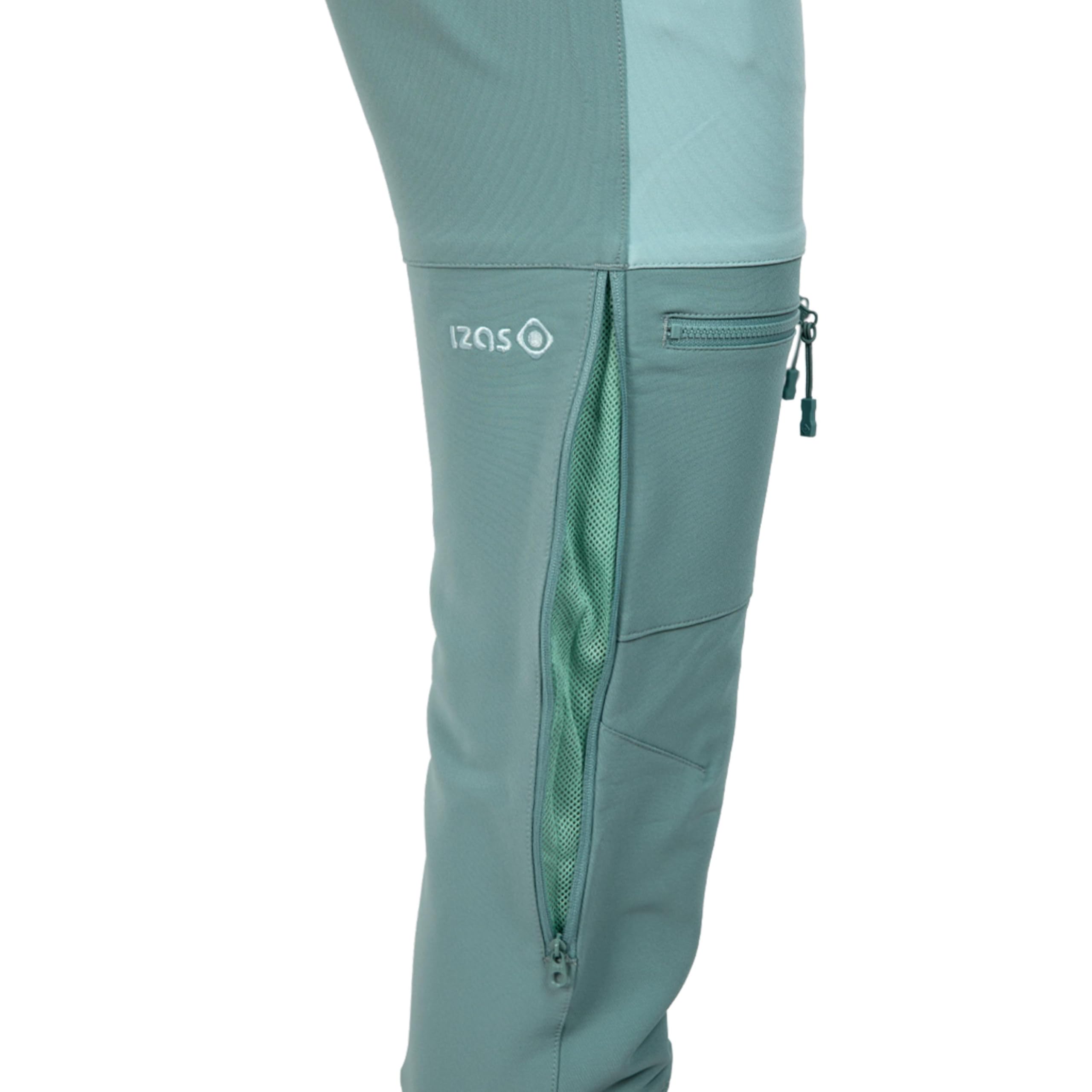 IZAS Paules W Pantaloni da Donna da Montagna. Tessuto Mount-Stretch Idrorepellente, Traspirante ed Elastico. Asciugatura Rapida e Confortevole. Tasche con Zip. Regolabile e ventilato.